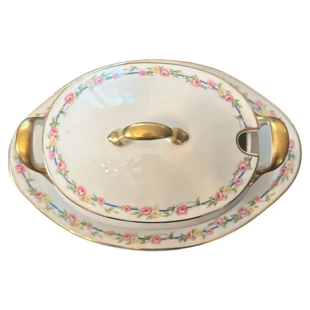 B&Co France L. Bernardaud Limoges Dinnerware Set Floral Gold Trim - Picture 11 of 12